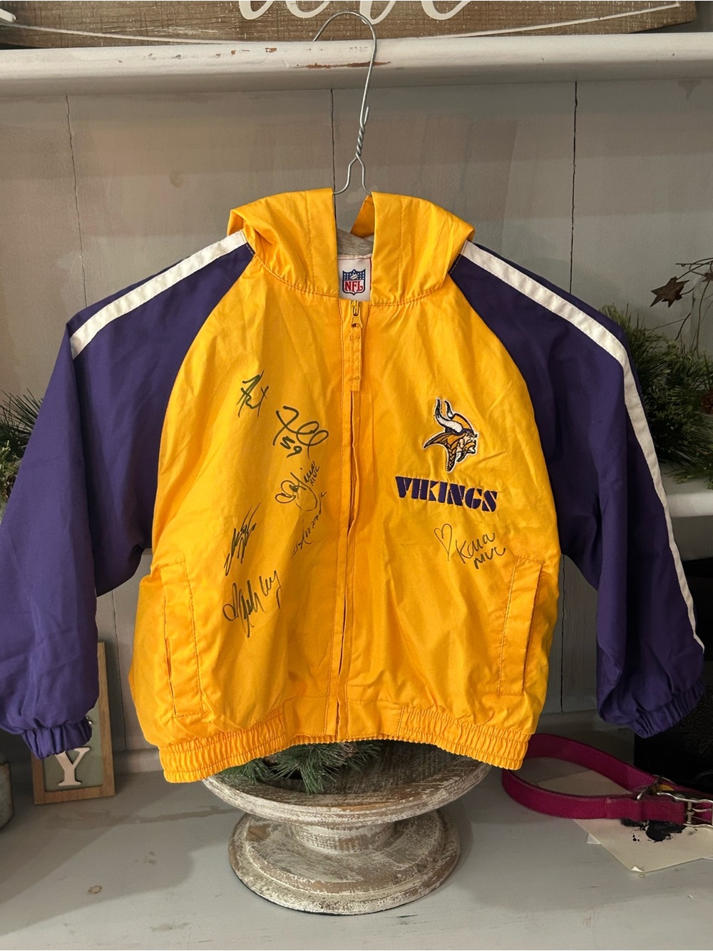 MN Vikings Kids Lightweight Zip-up Jacket with a Hood